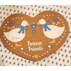 Vintage 80s Blue Ribbon Goose Refrigerator Magnet Happy Corkers Geese Cottagecor